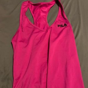 Magenta fila tank top